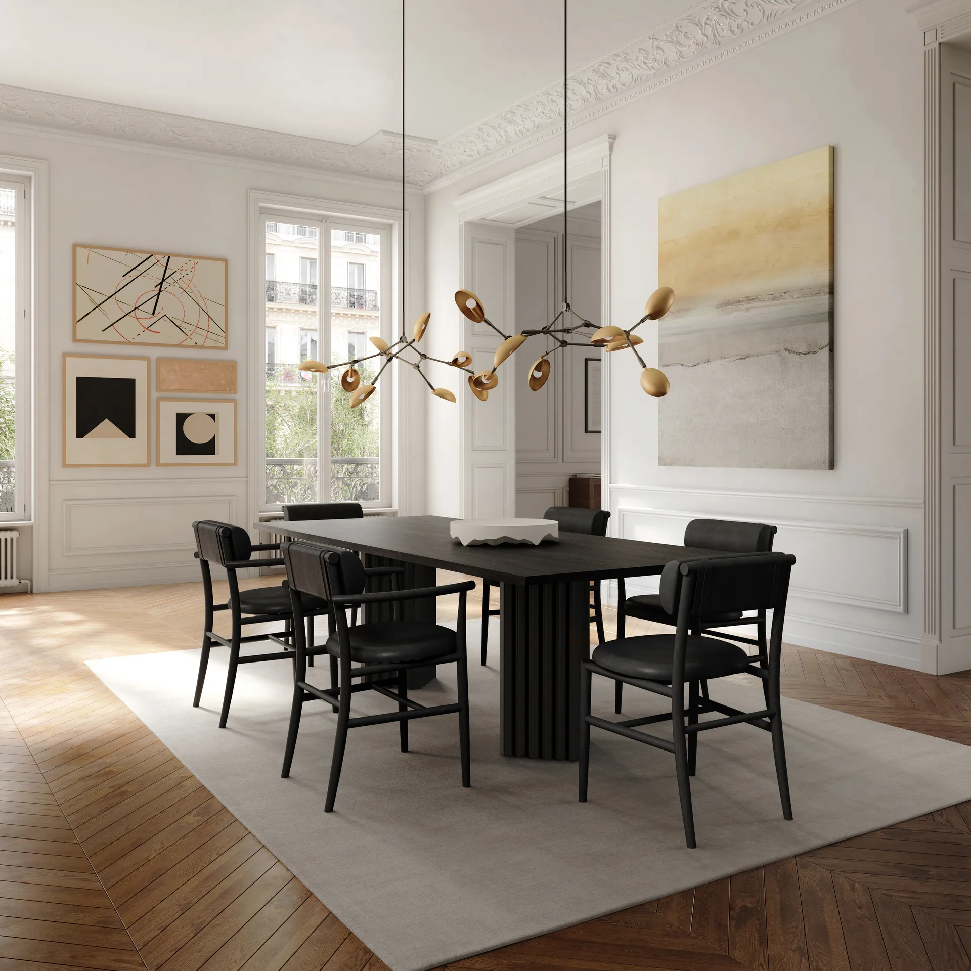 Arc dining table 95x250 cm, Coffee black oak 101 Copenhagen