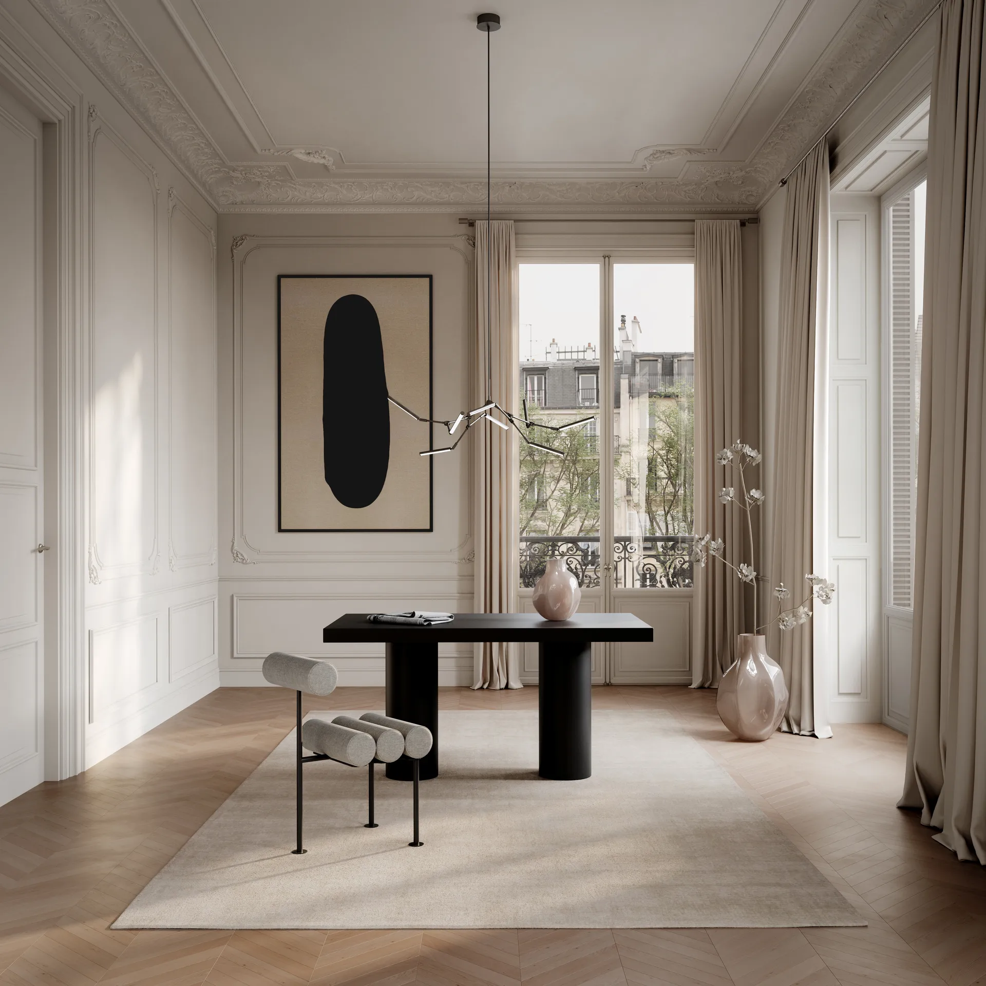 Hiro dining chair, Black frame-Sand 101 Copenhagen