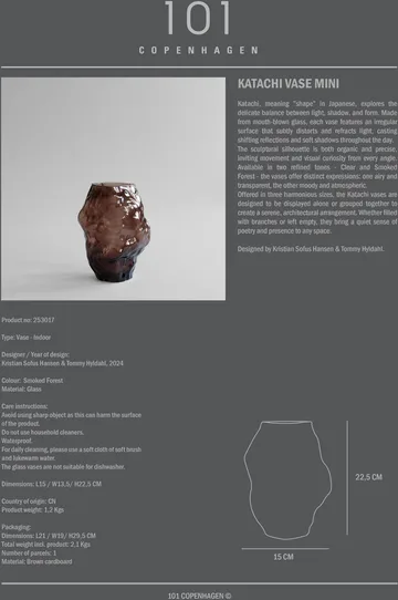 Katachi vase mini - Smoked forest - 101 Copenhagen