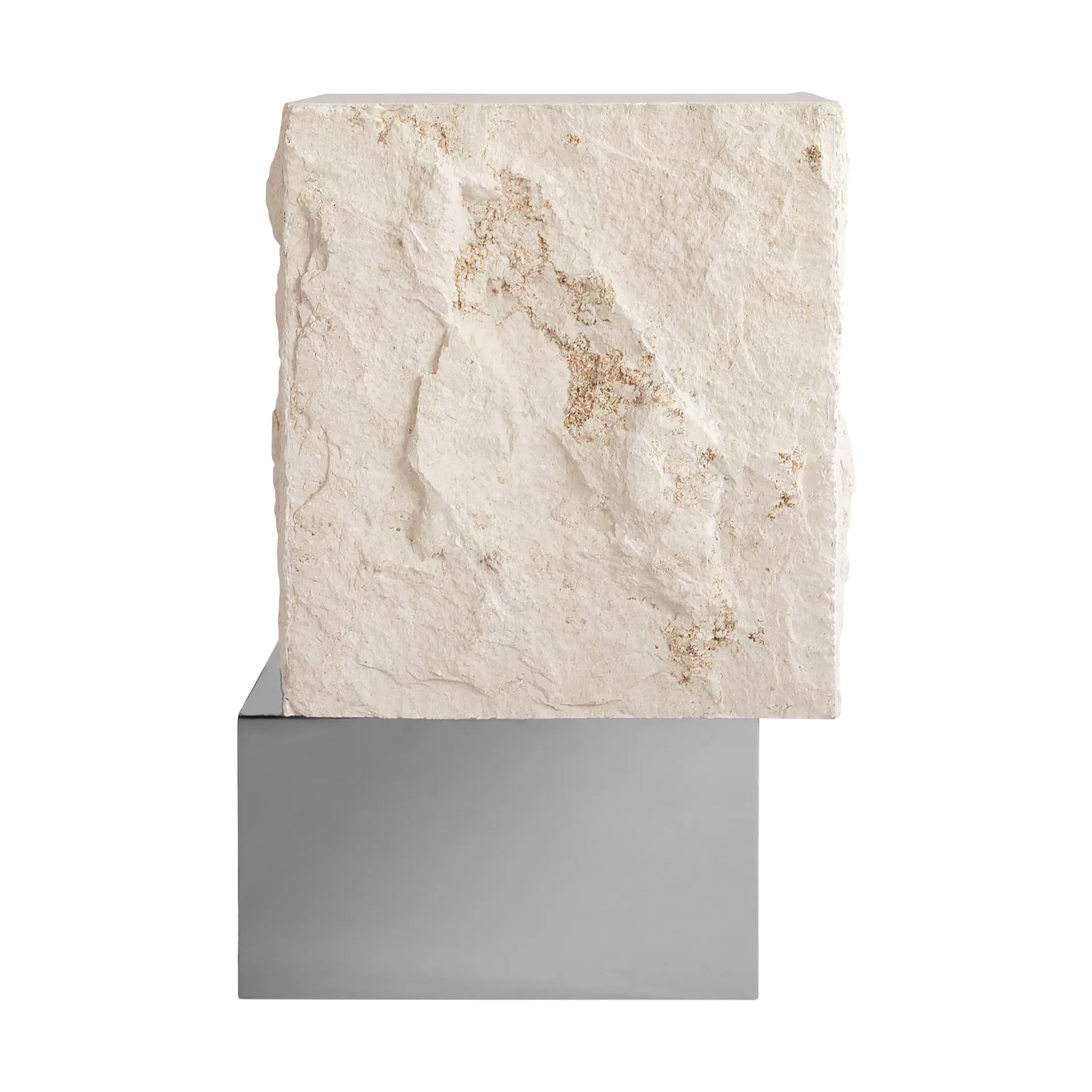 Temple side table tall 50x33 cm, Chrome-limestone 101 Copenhagen