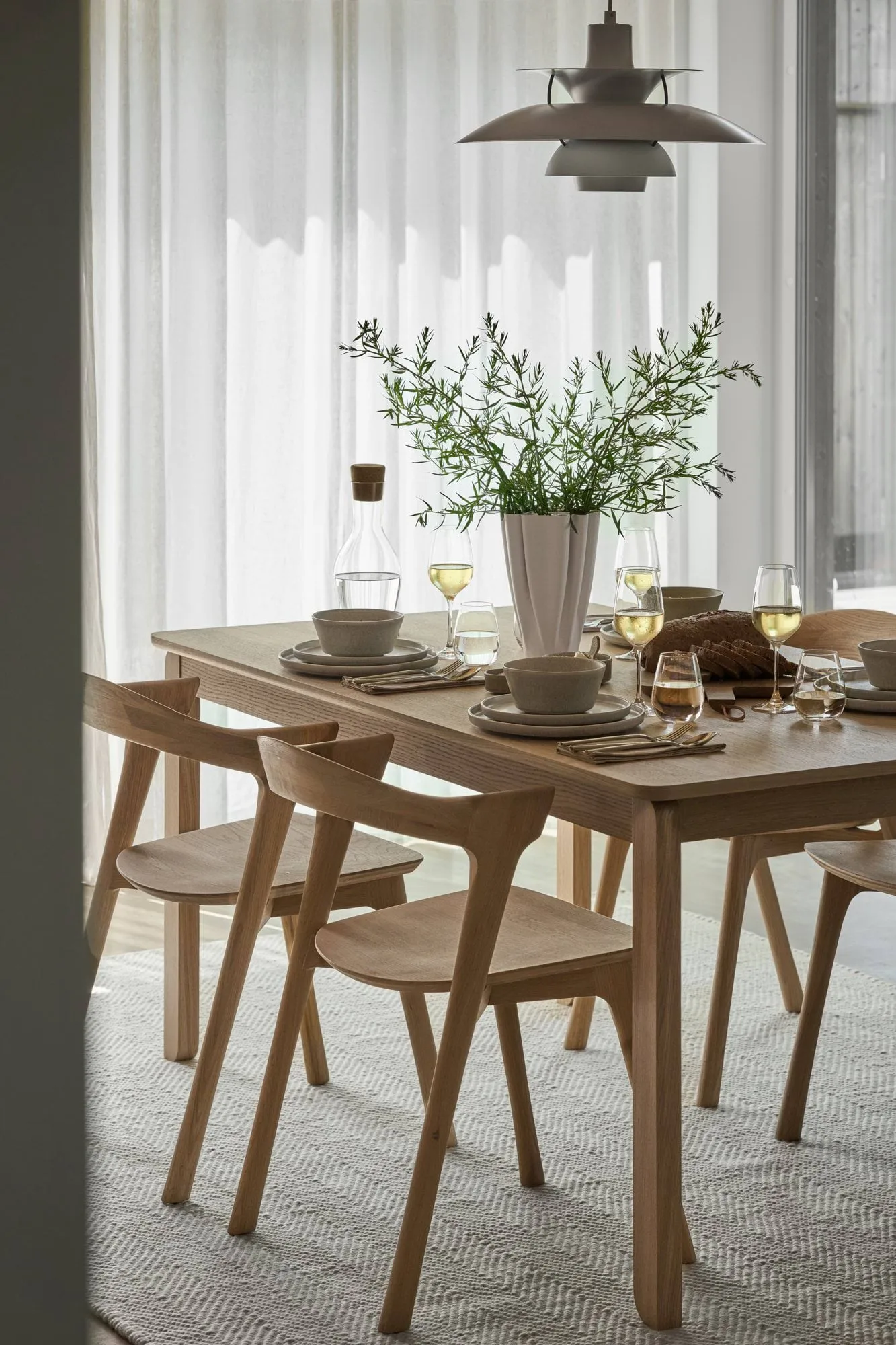 Alfred dining table, White pigmented oak, 90x160 cm 1898