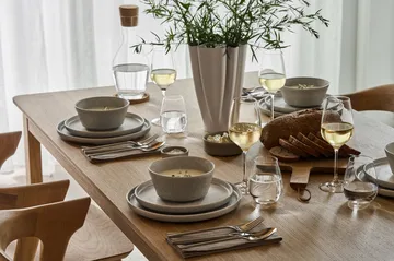 Alfred dining table - White pigmented oak, 90x160 cm - 1898