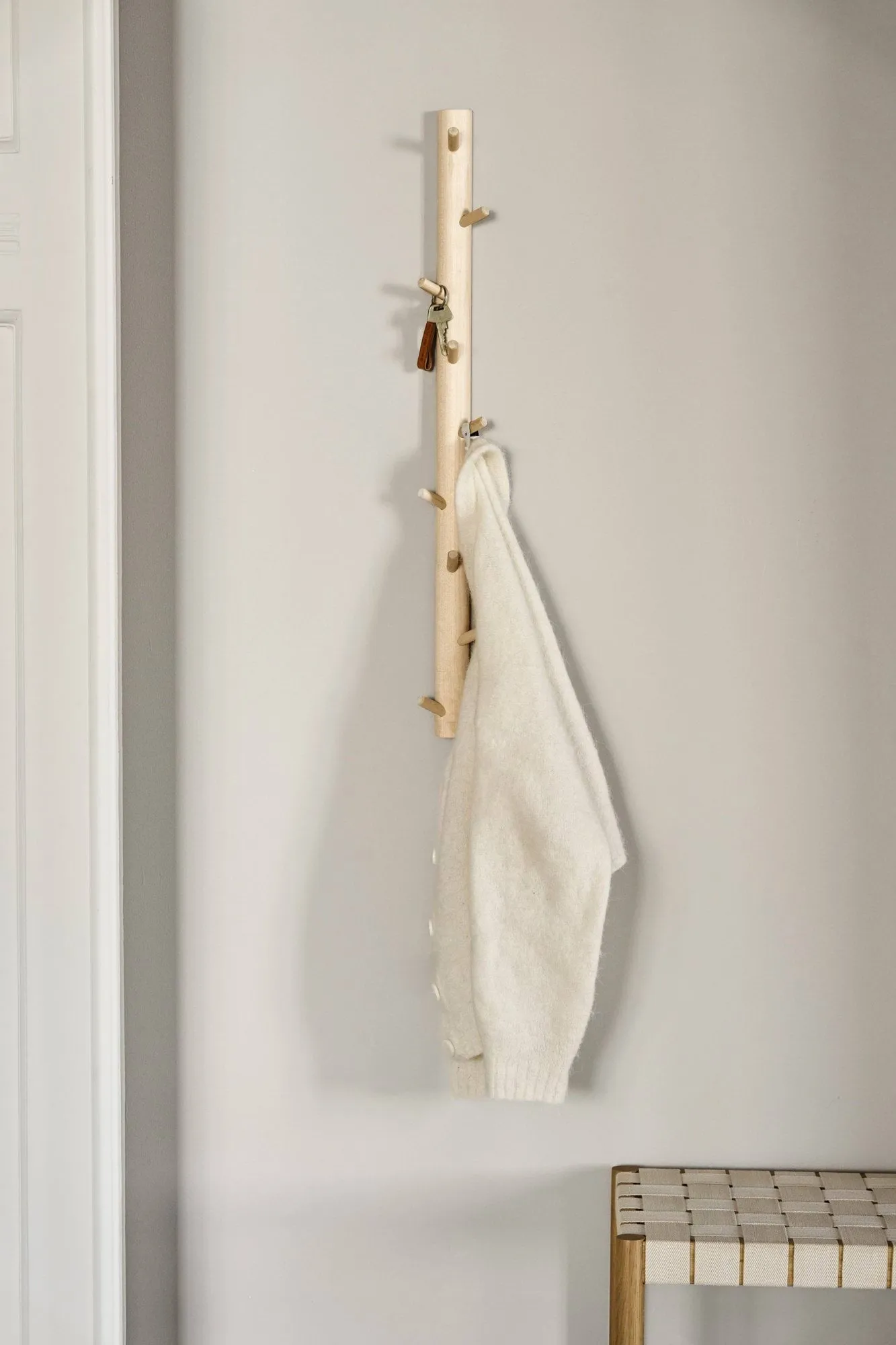 Allsarp vertical coat rack, 9 hooks, Birch 1898