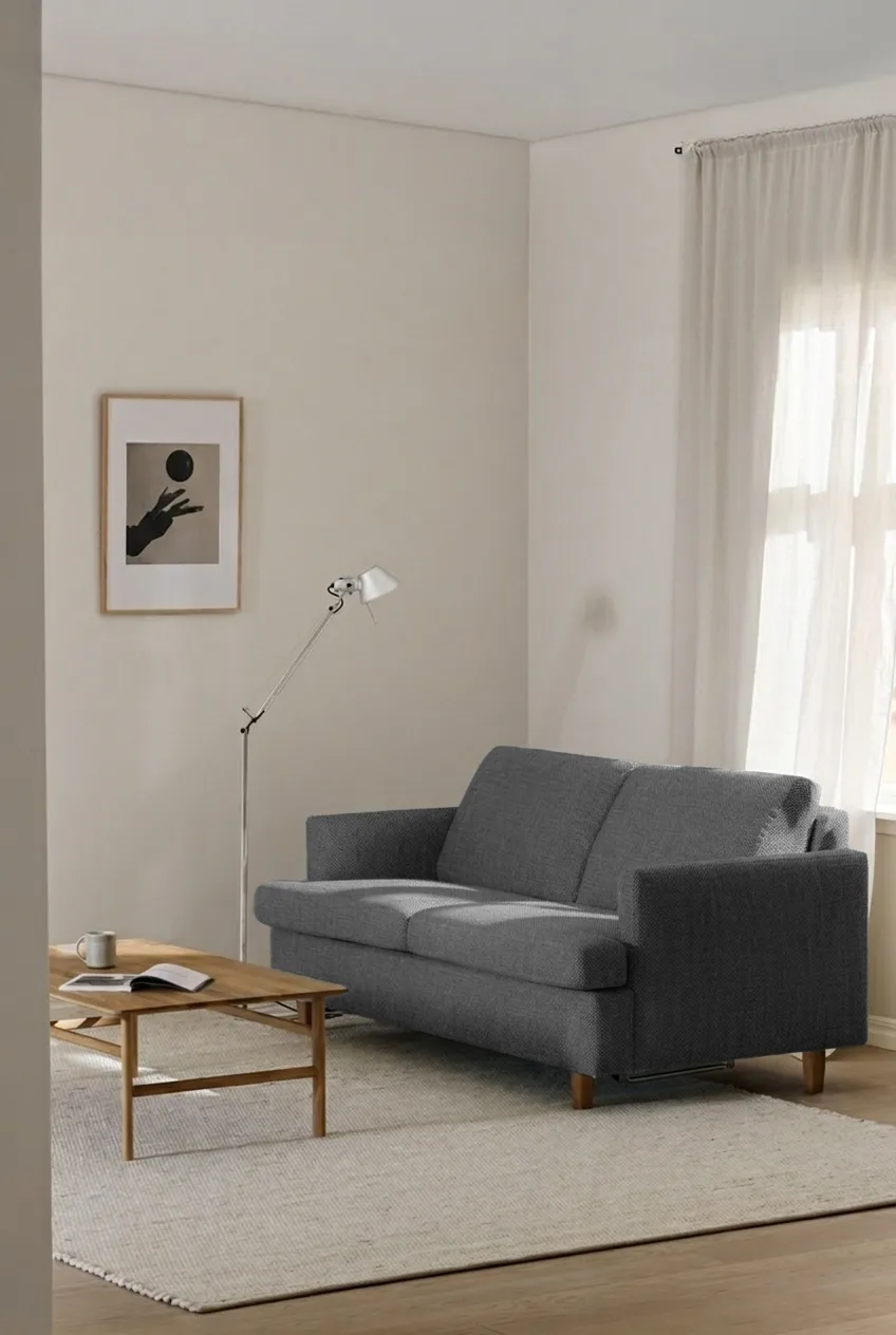 Binga 2,5-seater sofa bed, Caleido Grey 1240-oak-stained ash 1898