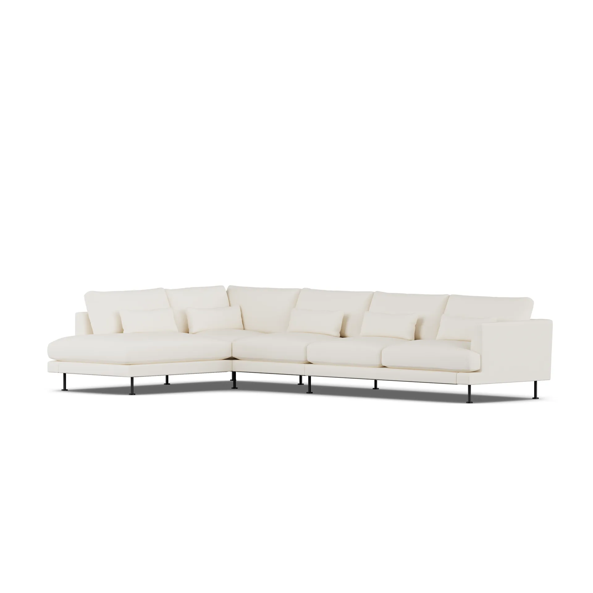 Bredhult sofa, Jump Off White 1954-black steel, 4-seater B2 1898