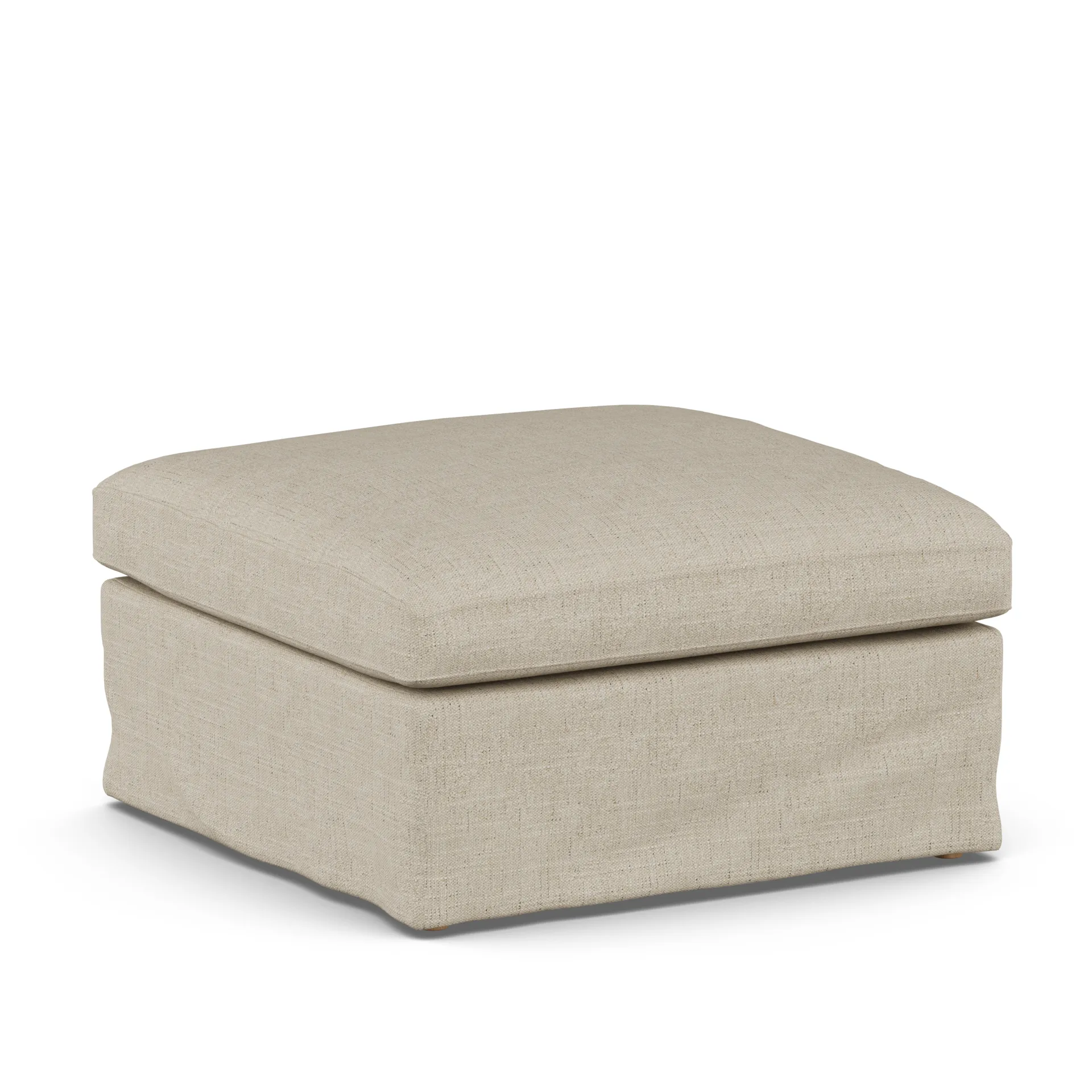 Linnevik footstool, Bern Beige 0341-white-oiled oak, with skirt 1898