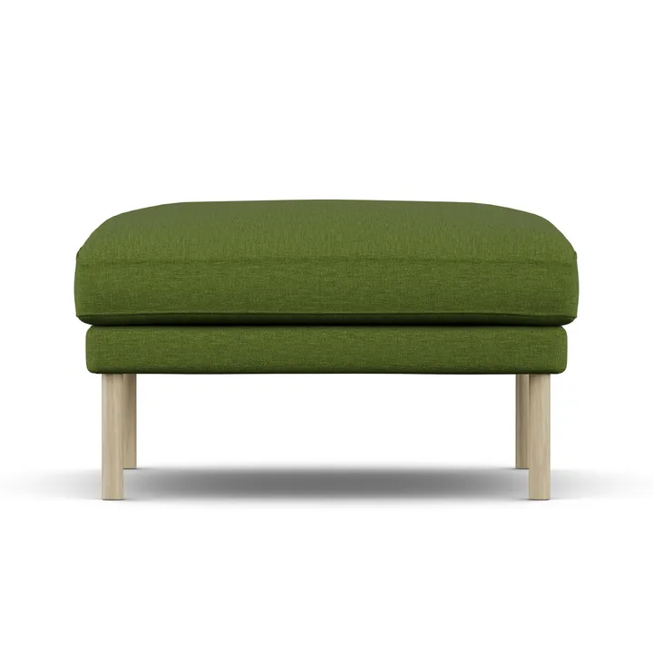 Linnevik footstool - Luiza Green 3975-white-oiled oak, without skirt - 1898