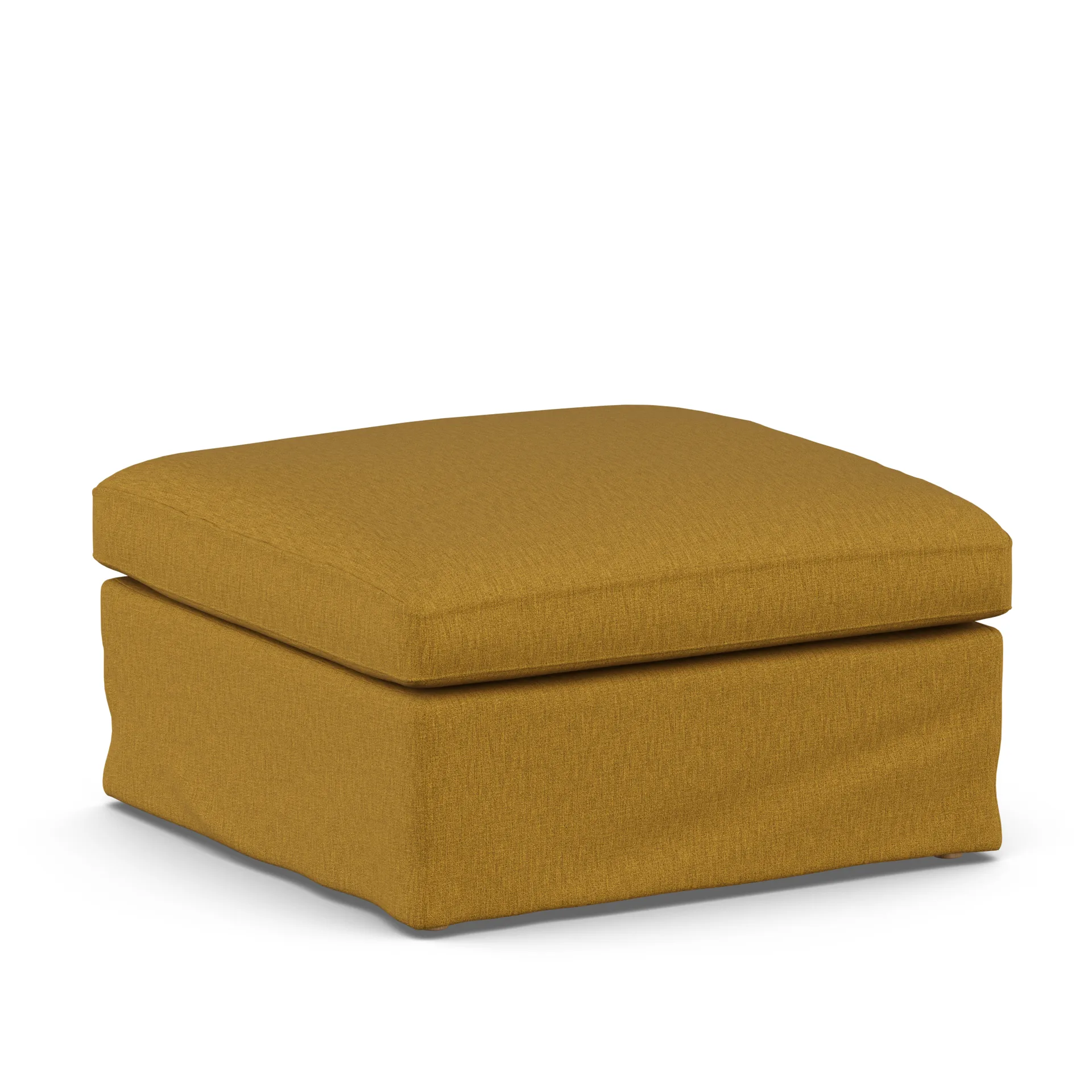 Linnevik footstool, Luiza Mustard 3972-white-oiled oak, with skirt 1898