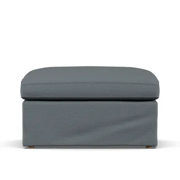 Linnevik footstool - Same Blue 6678-white-oiled oak, with skirt - 1898