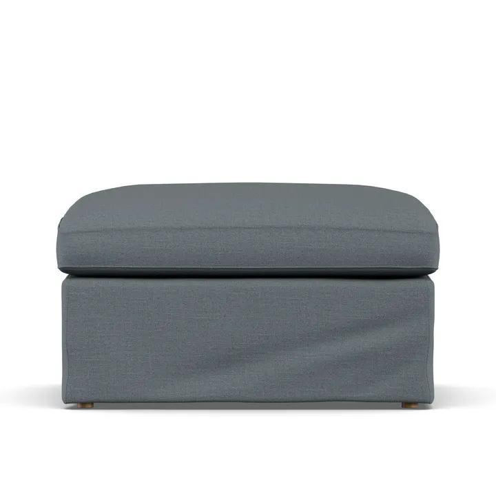 Linnevik footstool - Same Blue 6678-white-oiled oak, with skirt - 1898