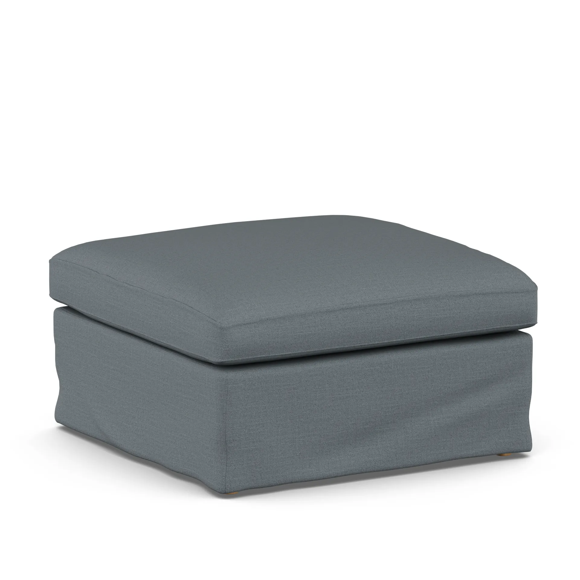 Linnevik footstool, Same Blue 6678-white-oiled oak, with skirt 1898