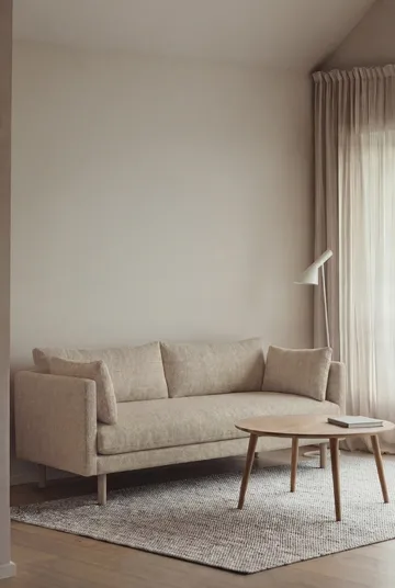 Linnevik sofa - Bern Beige 0341-white-oiled oak, 2-seater, without skirt - 1898