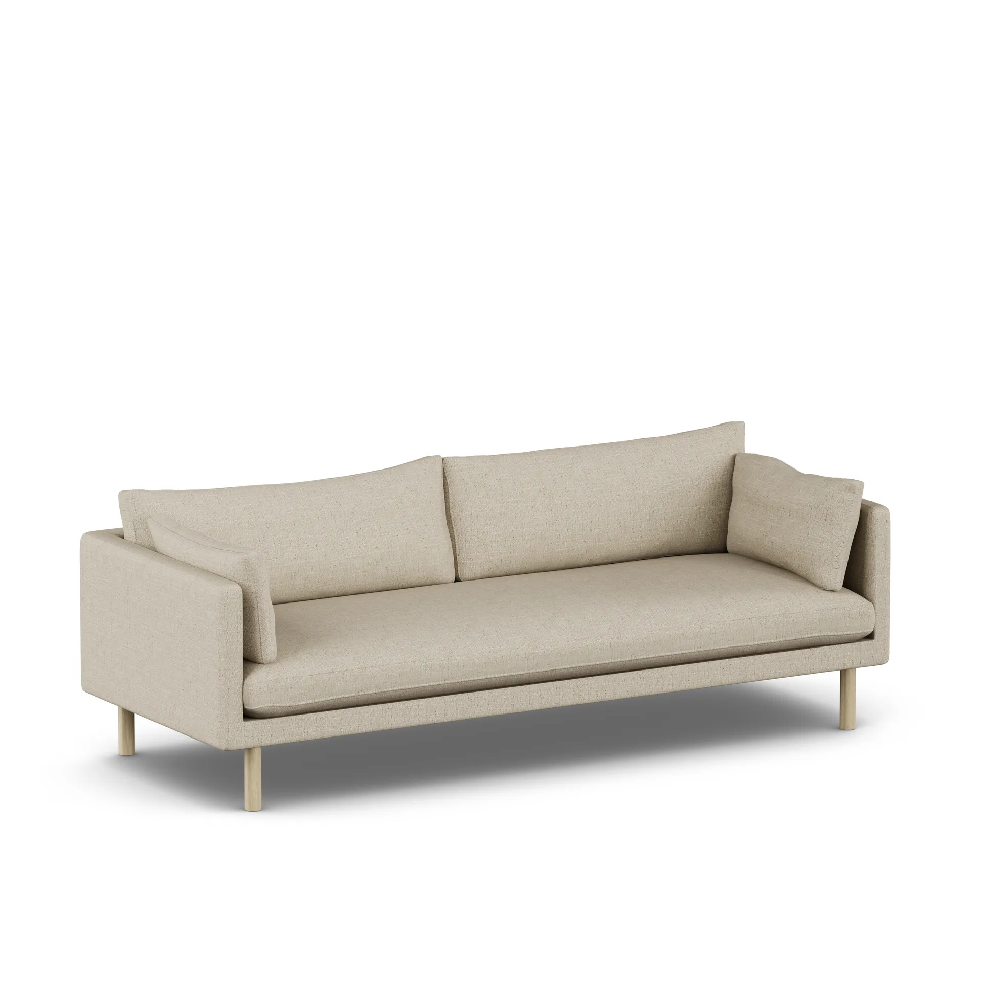 Linnevik sofa, Bern Beige 0341-white-oiled oak, 4-seater 1898