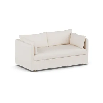 Linnevik sofa - Caleido Beige 9600-white-oiled oak, 2-seater, with skirt - 1898