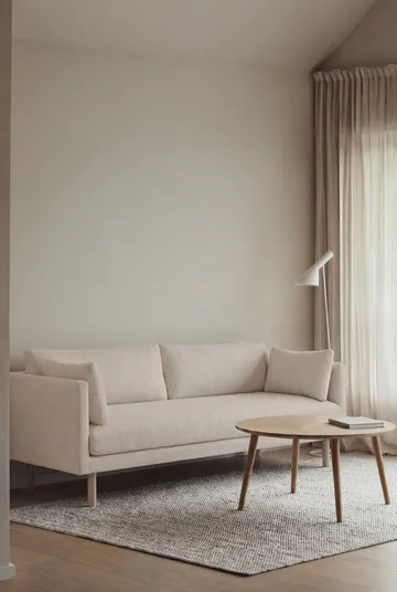 Linnevik sofa - Caleido Beige 9600-white-oiled oak, 3-seater, without skirt - 1898