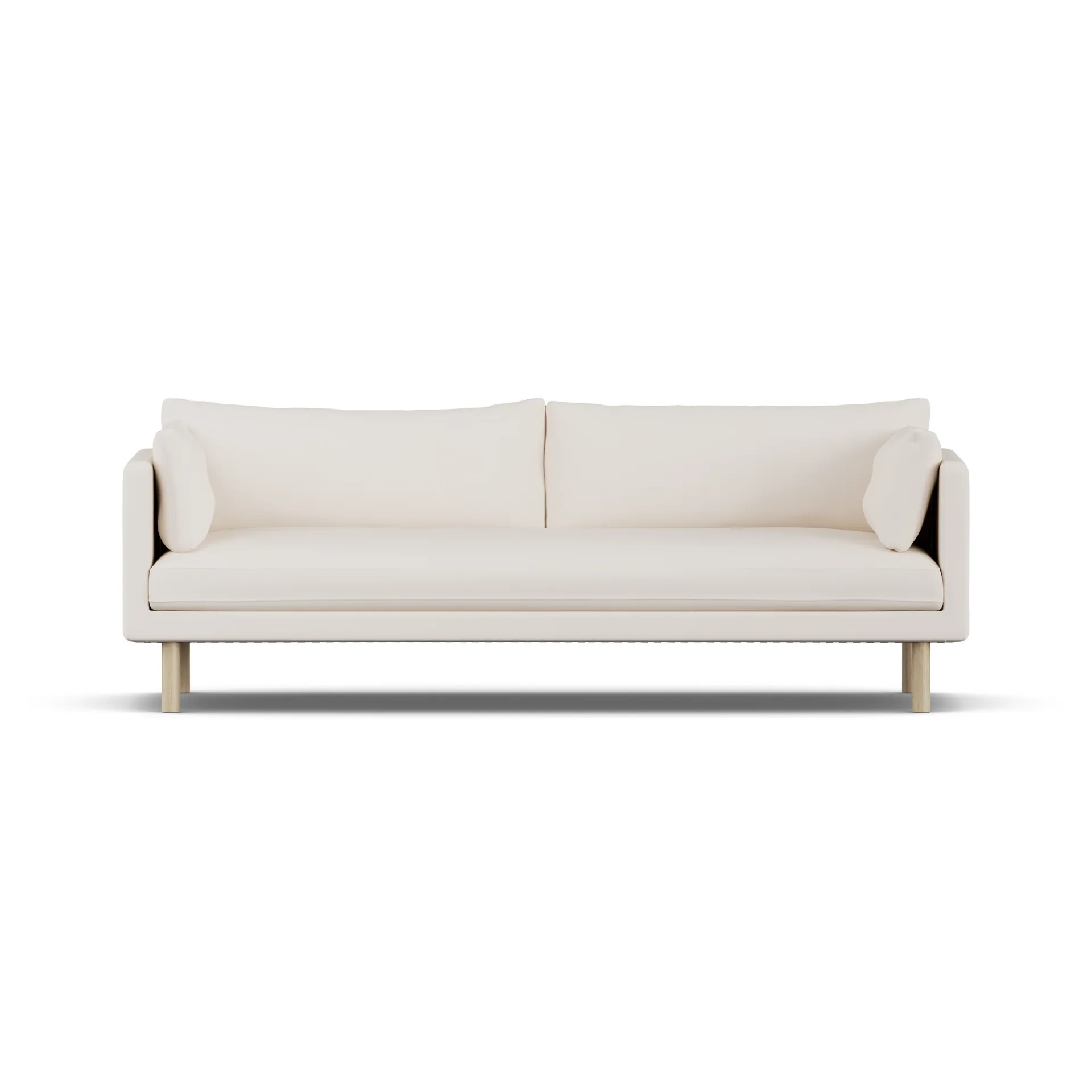 Linnevik sofa, Caleido Beige 9600-white-oiled oak, 4-seater, without skirt 1898