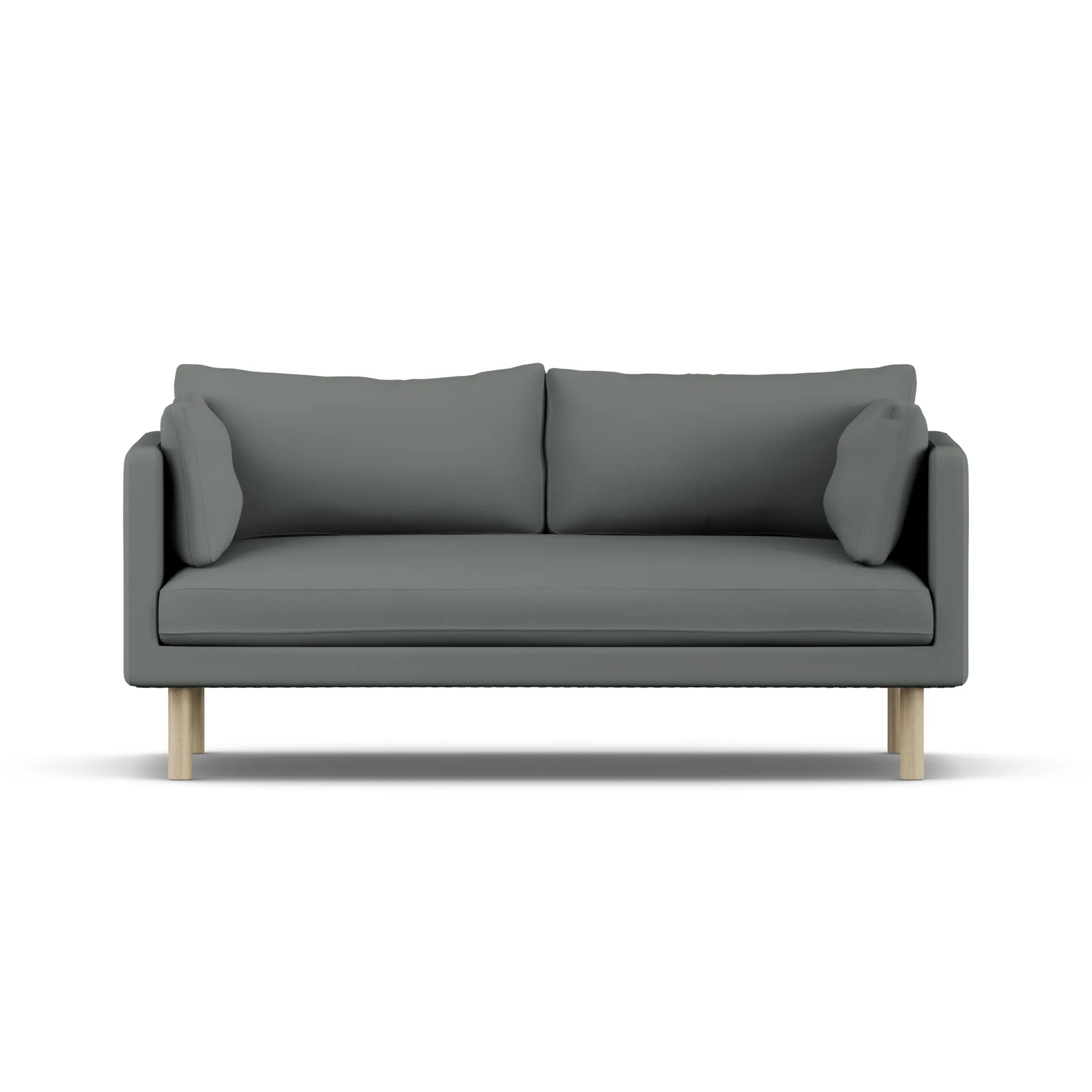 Linnevik sofa, Caleido Grey 1240-white-oiled oak, 2-seater, without skirt 1898