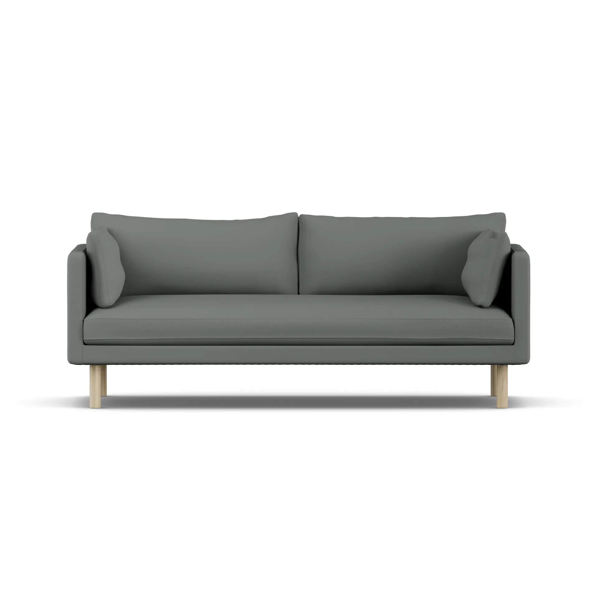 Linnevik sofa, Caleido Grey 1240-white-oiled oak, 3-seater, without skirt 1898