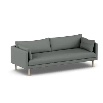 Linnevik sofa - Caleido Grey 1240-white-oiled oak, 4-seater, without skirt - 1898
