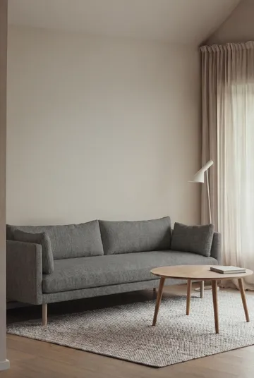 Linnevik sofa - Caleido Grey 1240-white-oiled oak, 4-seater, without skirt - 1898