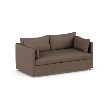 Linnevik sofa - Jump brown 1955-white-oiled oak, 2-seater, with skirt - 1898