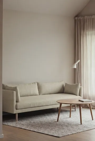 Linnevik sofa - Luiza Beige 3981-white-oiled oak, 4-seater, without skirt - 1898