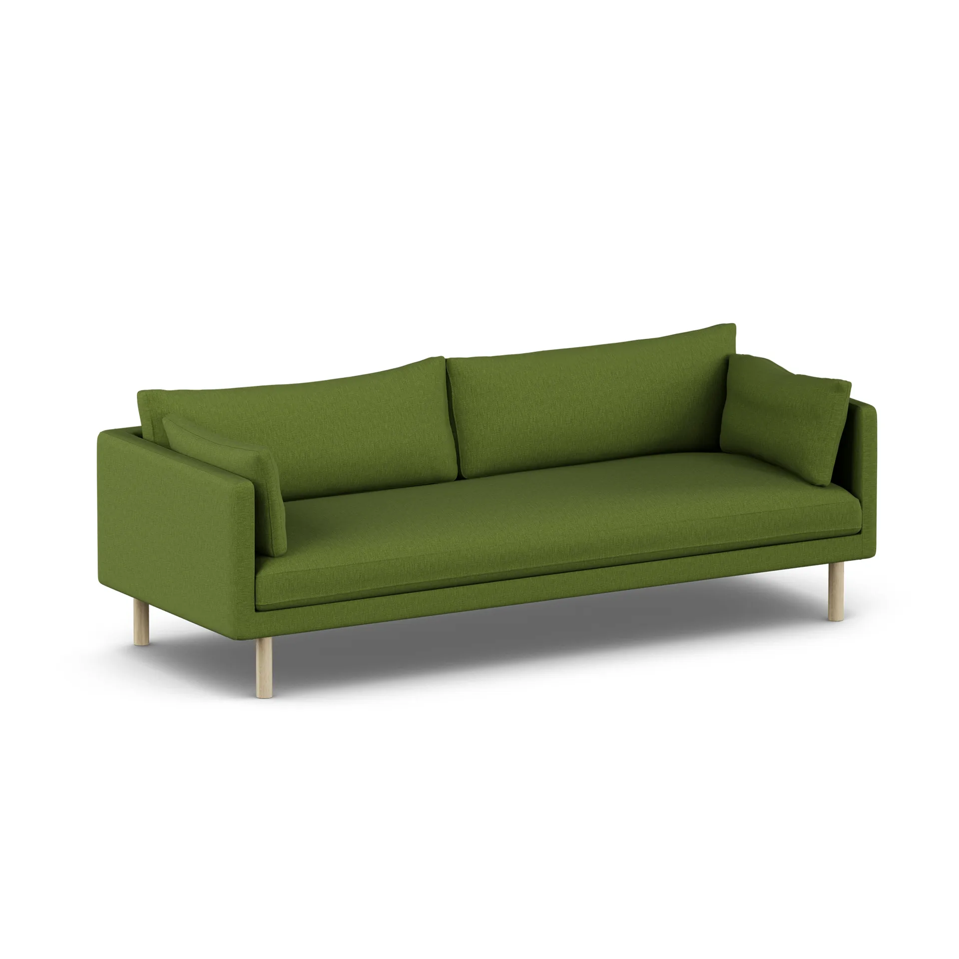 Linnevik sofa, Luiza Green 3975-white-oiled oak, 4-seater, without skirt 1898
