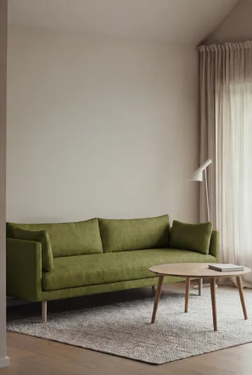 Linnevik sofa - Luiza Green 3975-white-oiled oak, 4-seater, without skirt - 1898