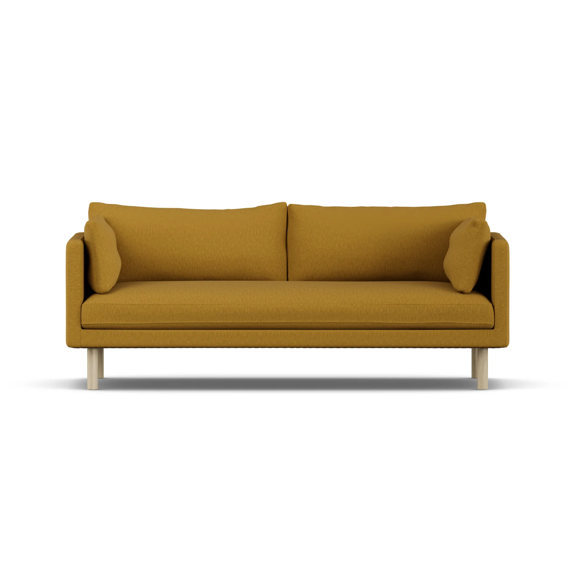 Linnevik sofa, Luiza Mustard 3972-white-oiled oak, 3-seater, without skirt 1898