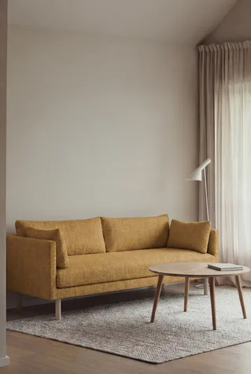 Linnevik sofa - Luiza Mustard 3972-white-oiled oak, 3-seater, without skirt - 1898