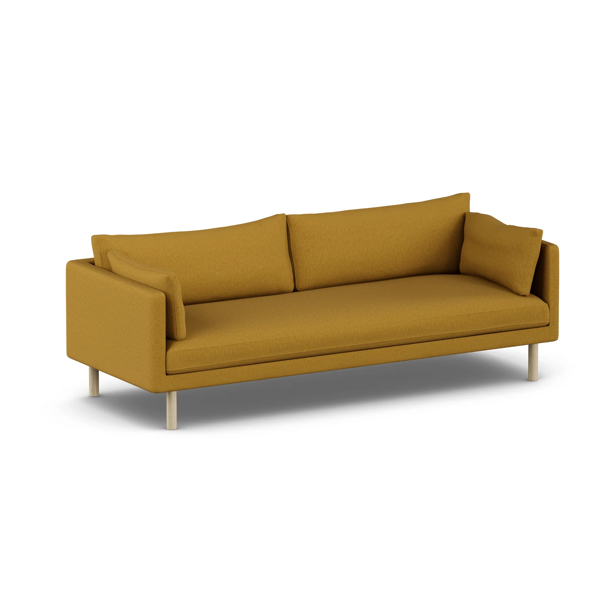 Linnevik sofa, Luiza Mustard 3972-white-oiled oak, 4-seater, without skirt 1898