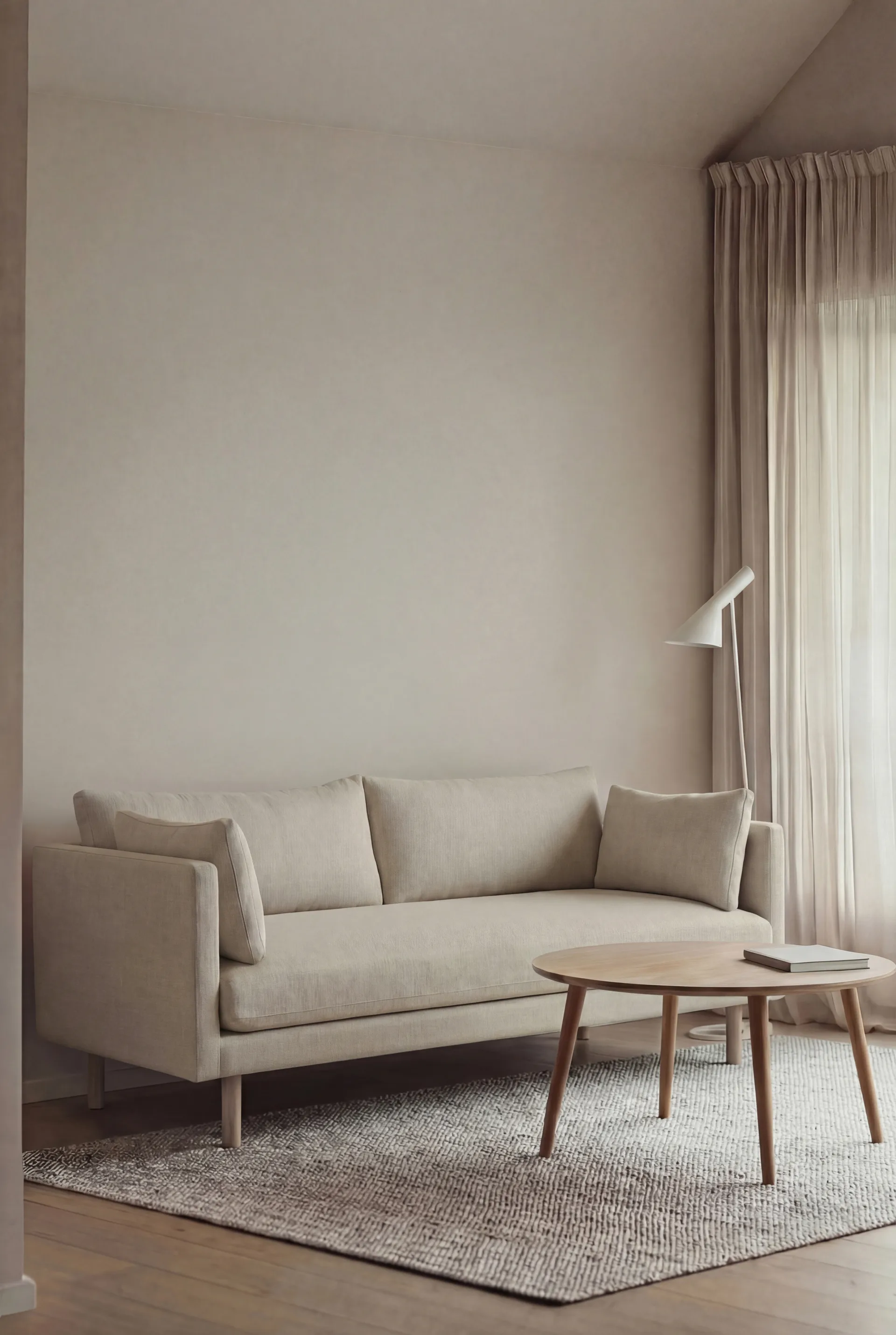 Linnevik sofa, Same Beige 6670-white-oiled oak, 2-seater 1898