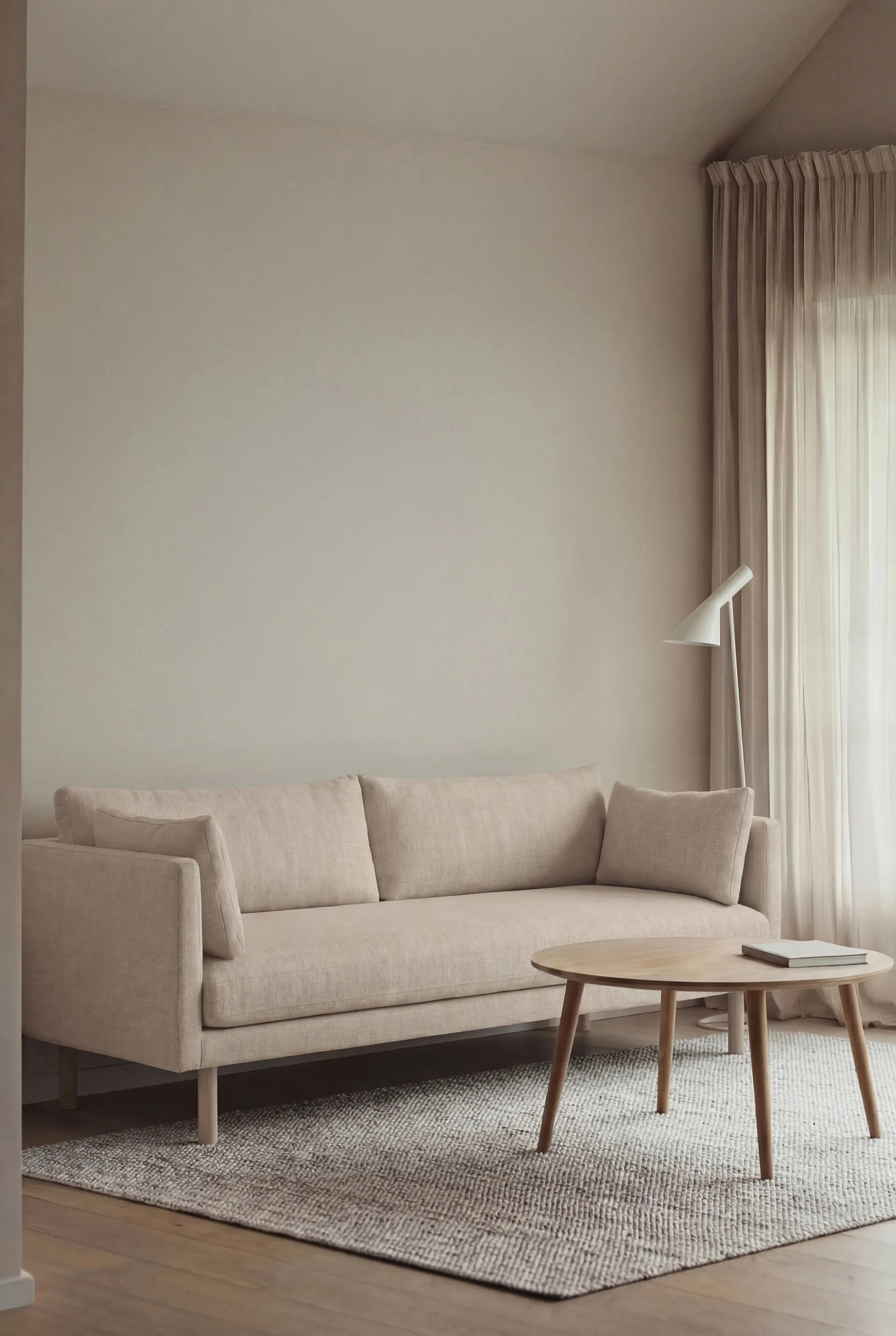 Linnevik sofa, Same Beige 6670-white-oiled oak, 3-seater 1898