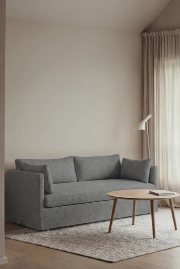 Linnevik sofa - Same Blue 6678-white-oiled oak, 2-seater, with skirt - 1898