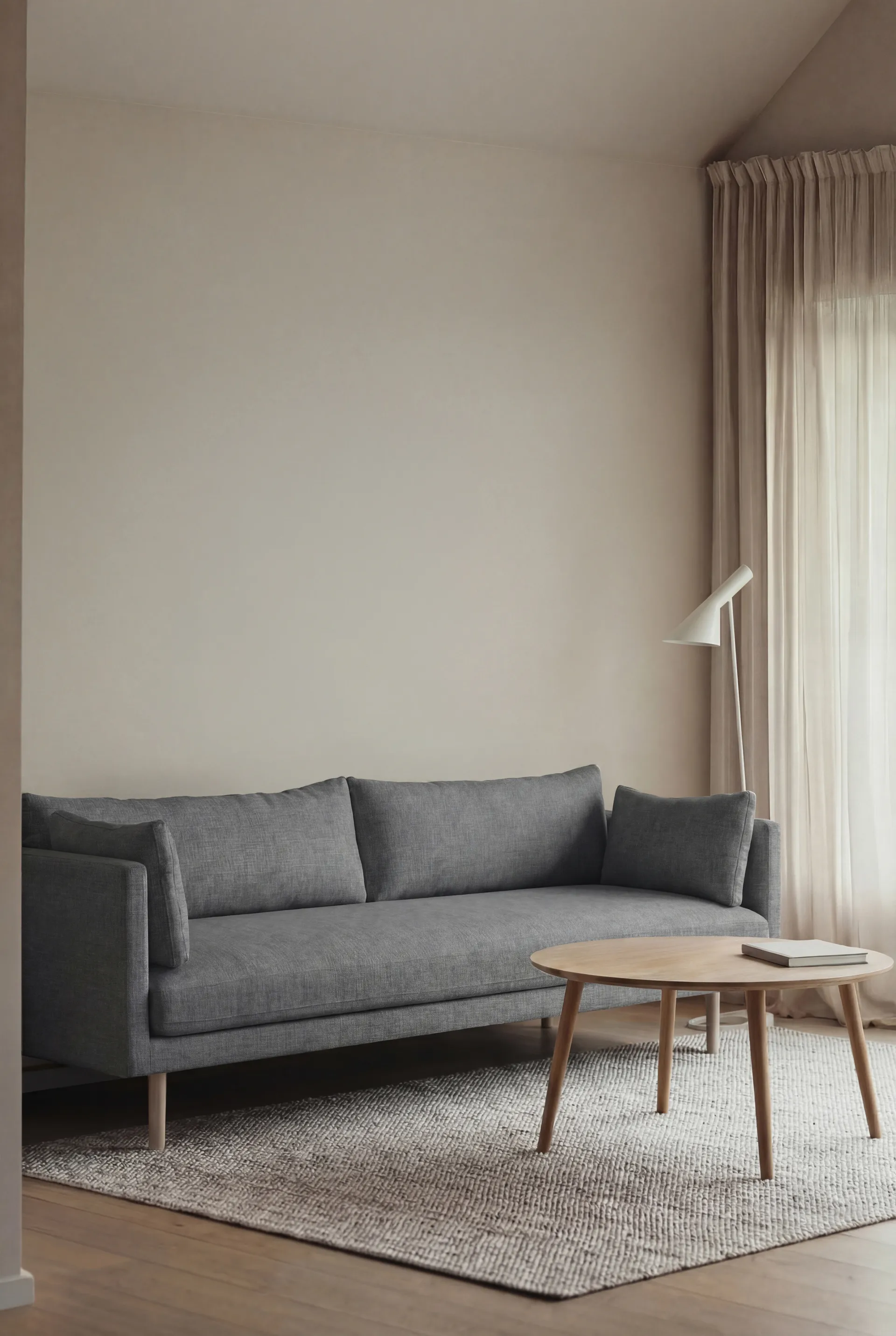 Linnevik sofa, Same Blue 6678-white-oiled oak, 4-seater, without skirt 1898