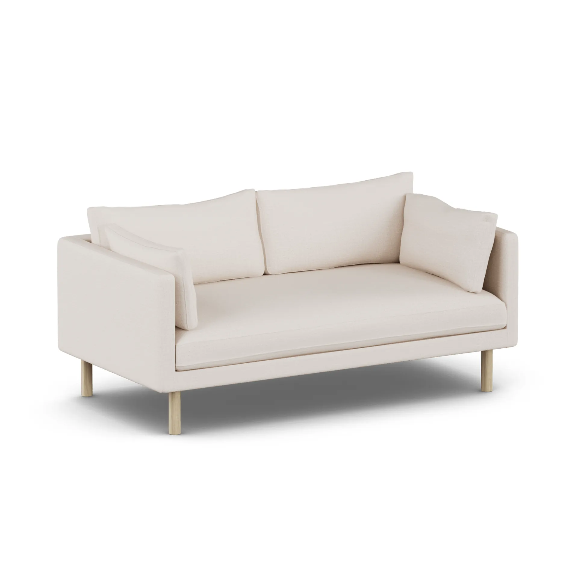 Linnevik sofa, Same Off White 6671-white-oiled oak, 2-seater, without skirt 1898