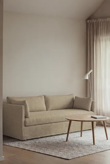 Linnevik sofa - Same Sand 6672-white-oiled oak, 3-seater, with skirt - 1898
