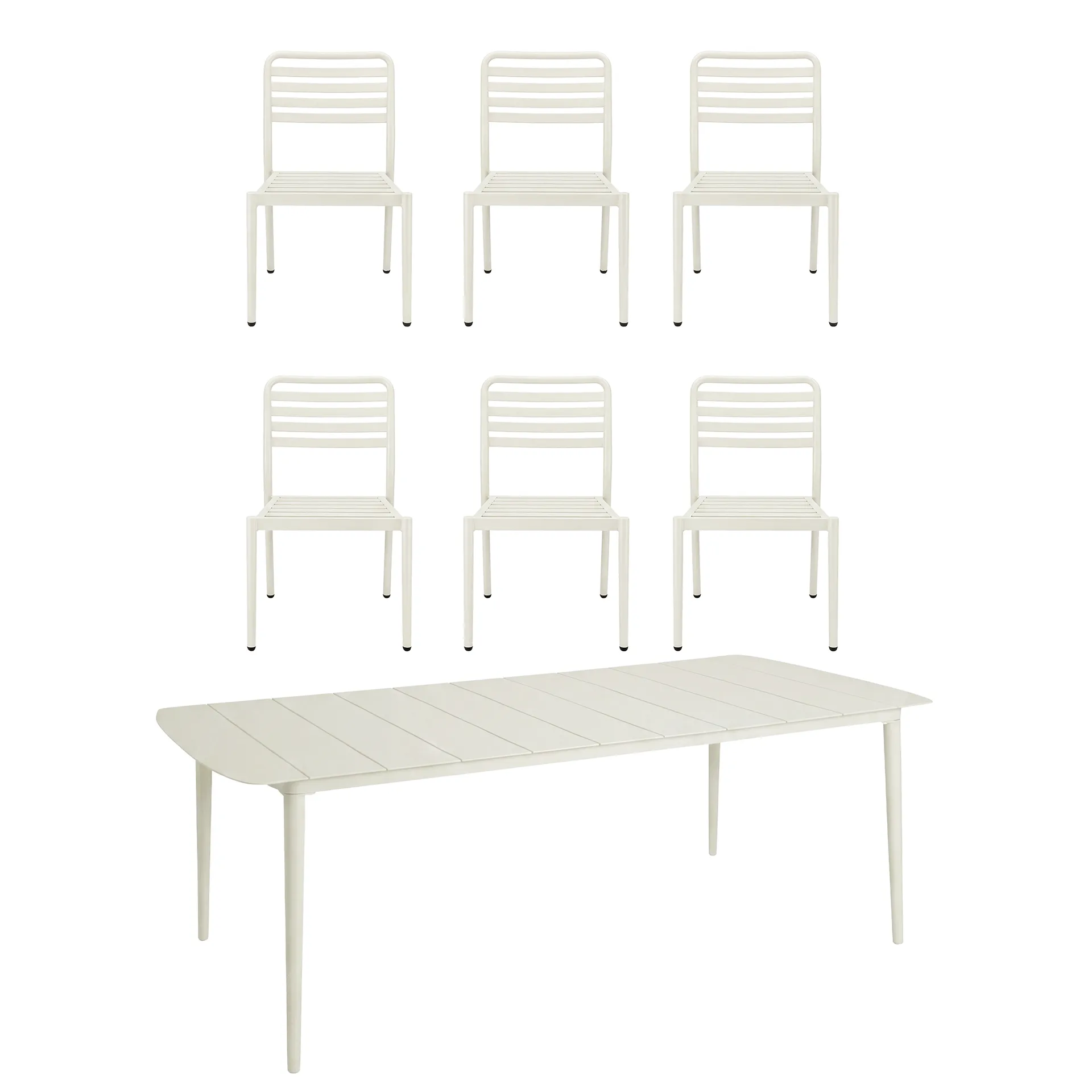 Marsala dining table 208x100 cm + Messina chair 6 pcs, Off white 1898