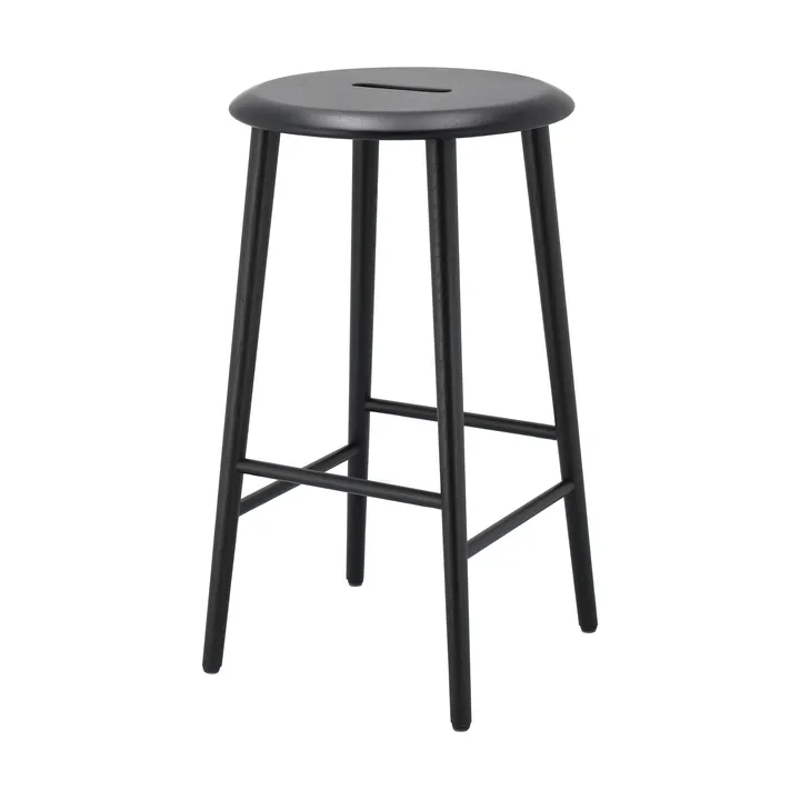 Norrabo round bar stool 65 cm - Black lacquered oak - 1898