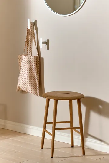 Norrabo round stool 53 cm - Natural lacquered oak, Ø38x53 cm - 1898