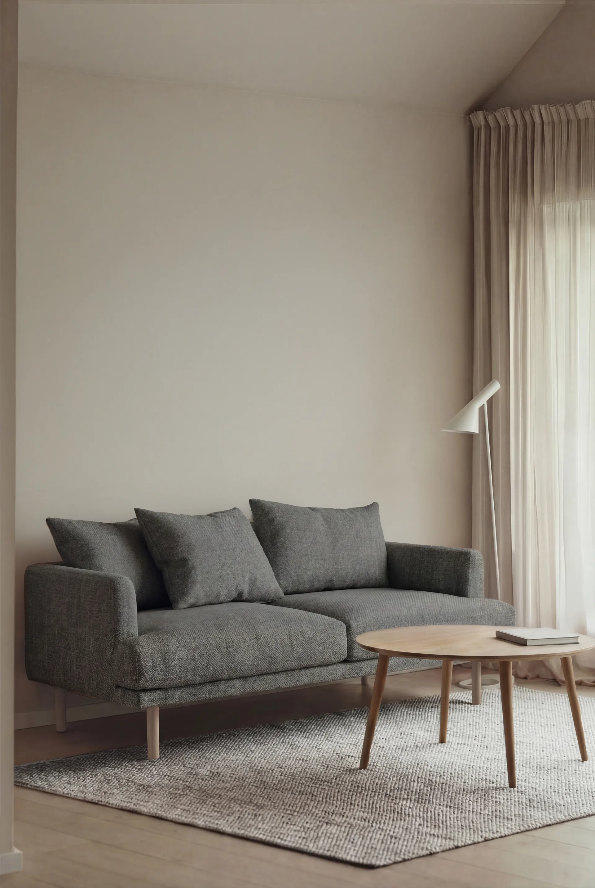 Sjövik sofa, Caleido Grey 1240-white-oiled oak, 2,5-seater 1898