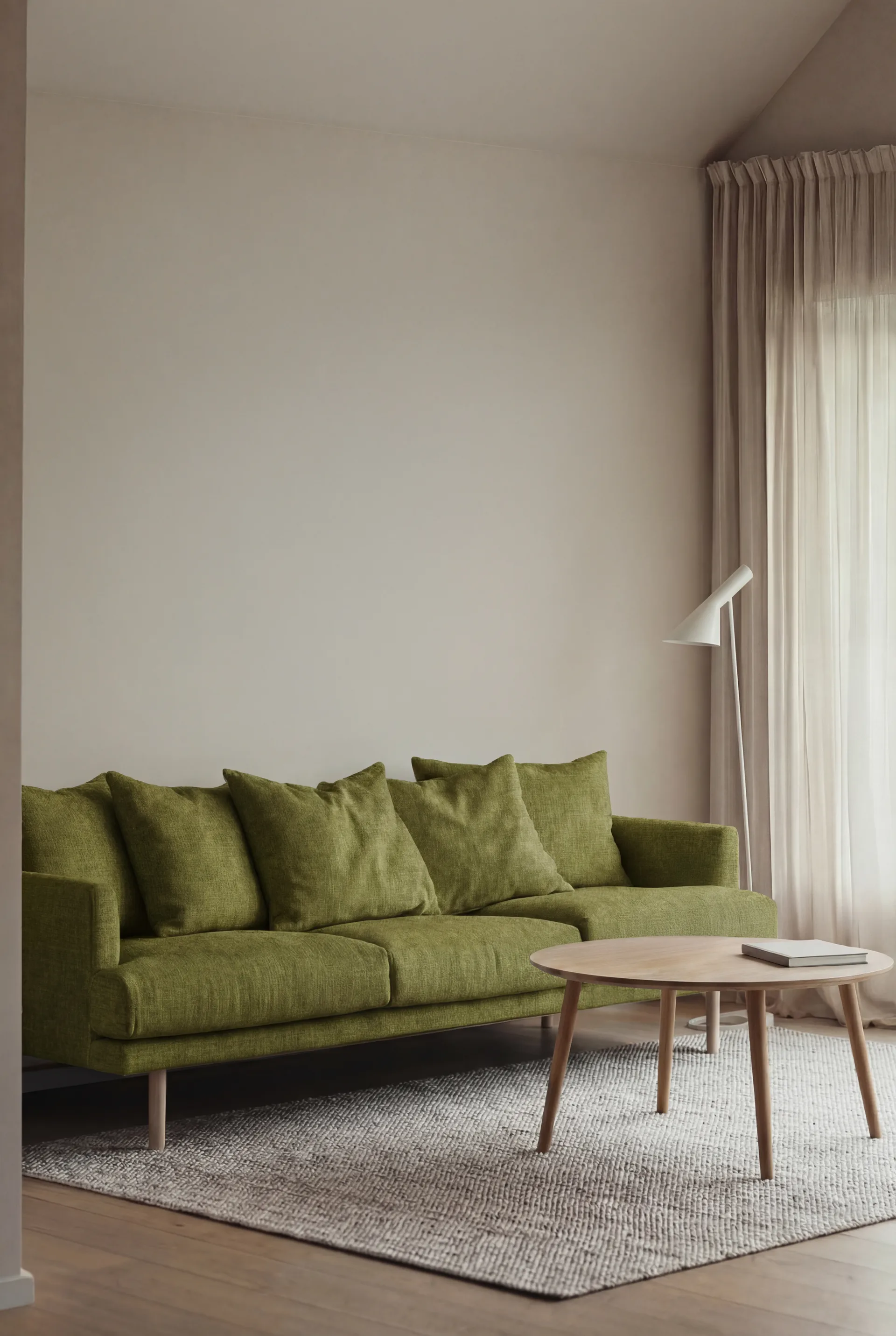 Sjövik sofa, Luiza Green 3975-white-oiled oak, 3,5-seater 1898