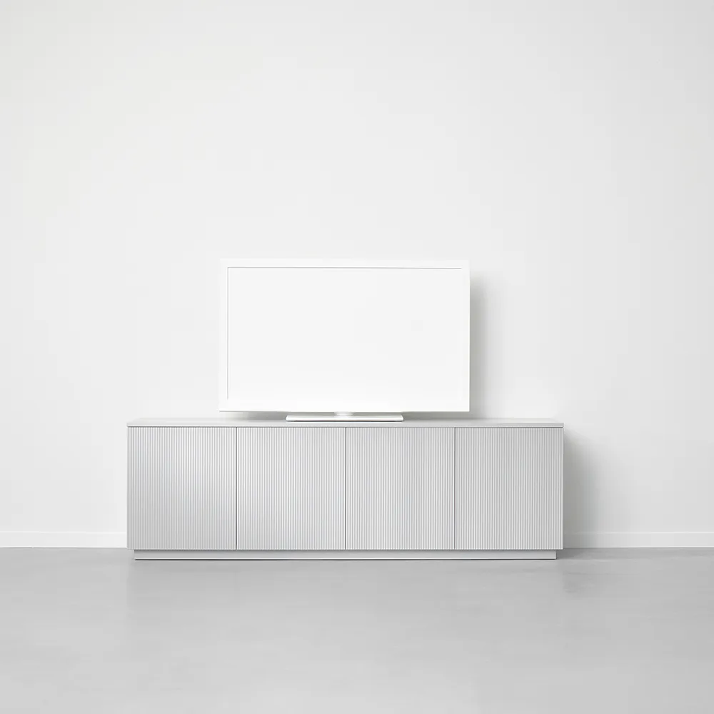 Beam side table, White lacquer, white base A2