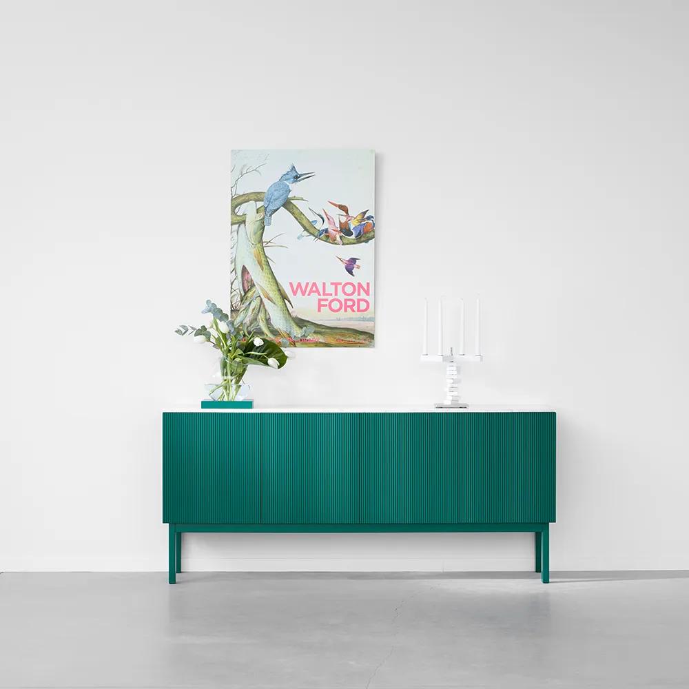 Beam side table, White lacquer, white base A2