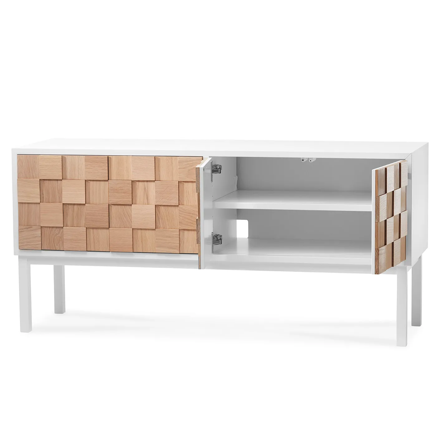 Collect 2016 media bench with leg, White oiled oak-white A2