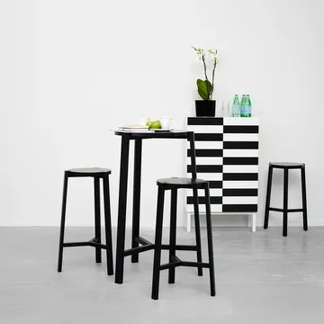 Happy round stool - Black-black, Ø40x45 cm - A2