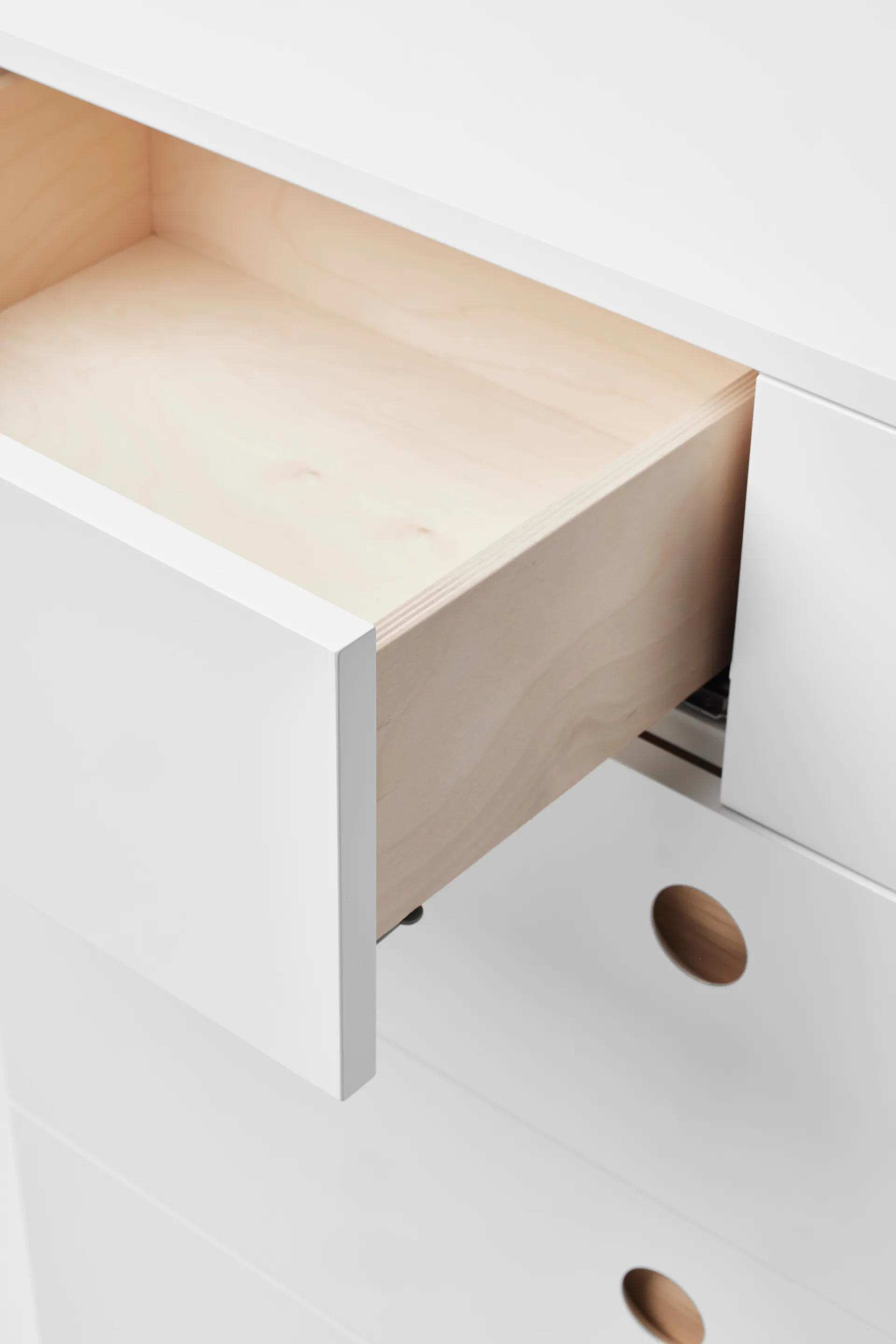 Keep high chest of drawers, White-oiled oak, 95x98x40 cm A2