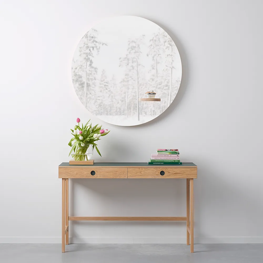 Space decoration, White oiled oak, glass A2