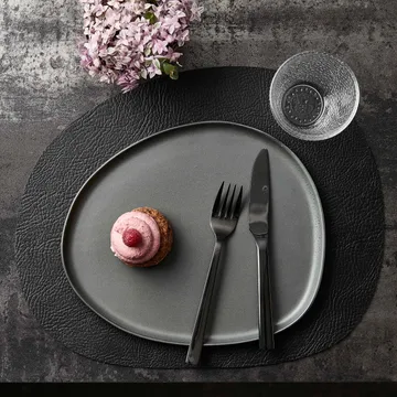 Raw leather placemats 6-pack - Black, 41x33,5 cm - Aida