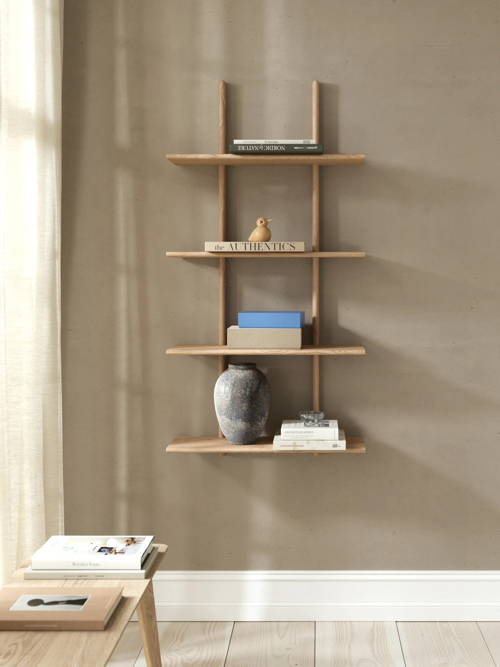 Essence wall shelf, Oak, 70x25x140 cm Andersen Furniture
